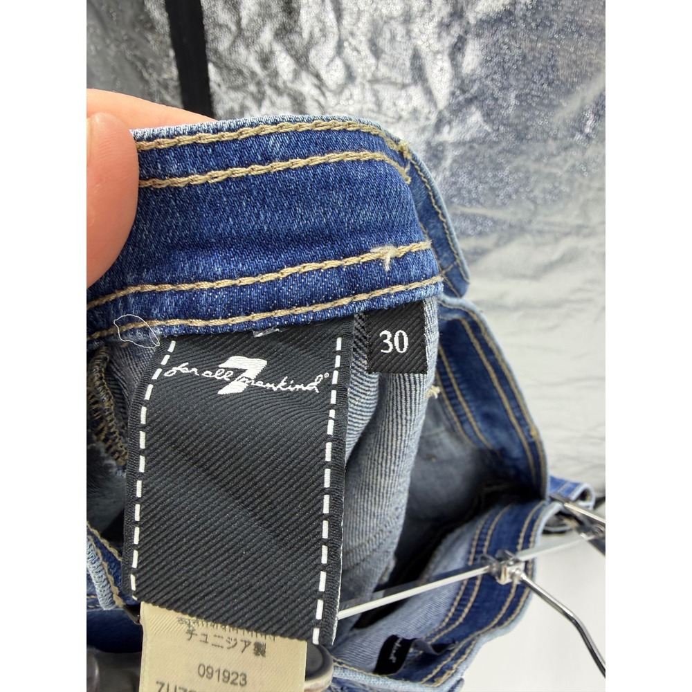 7 For All Mankind Darted Boyfriend Jogger Jeans Blue Italian Fabric 30 - Picture 7 of 8